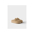 PRADA NUBUCK FLATFORM MULES BROWN