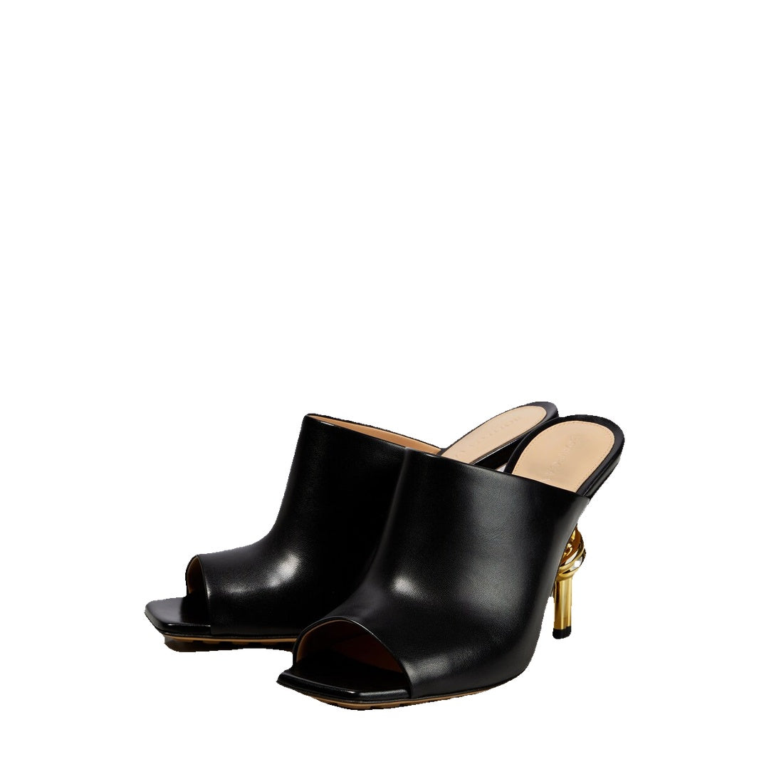 BOTTEGA VENETA HEELED MULES "GONDOLA" BLACK