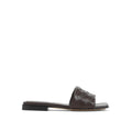 BOTTEGA VENETA FLAT SANDALS WITH CM HEEL BROWN
