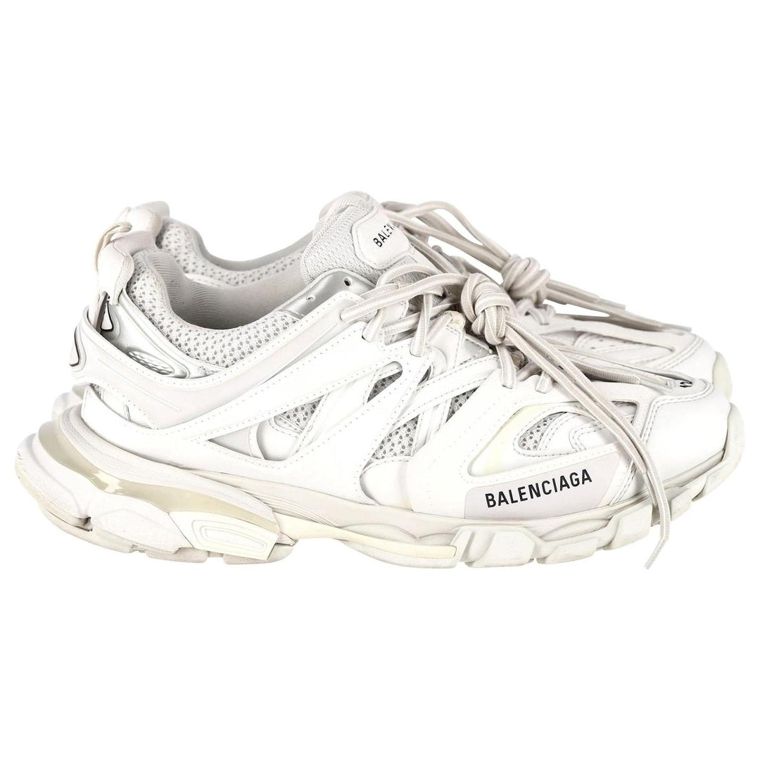 BALENCIAGA WHITE POLYURETHANE CHUNKY SNEAKERS WHITE