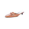 PRADA LEATHER KITTEN HEEL SLINGBACK MULES POINTED TOE PINK