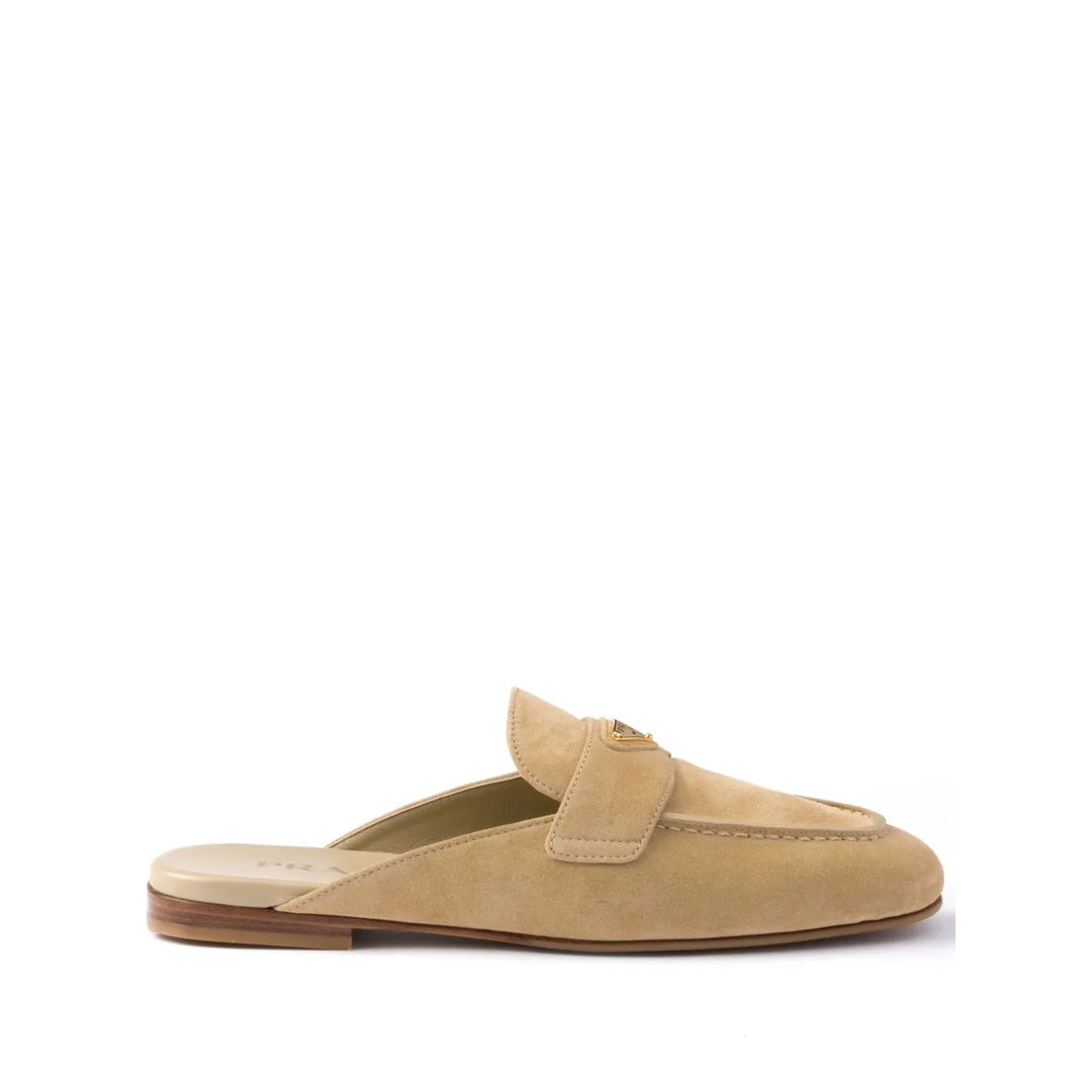 PRADA SUEDE MULES NATURAL