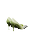 PRADA CRYSTAL EMBELLISHED CANVAS PUMPS GREEN