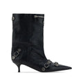 BALENCIAGA CAGOLE LEATHER ANKLE BOOTS BLACK
