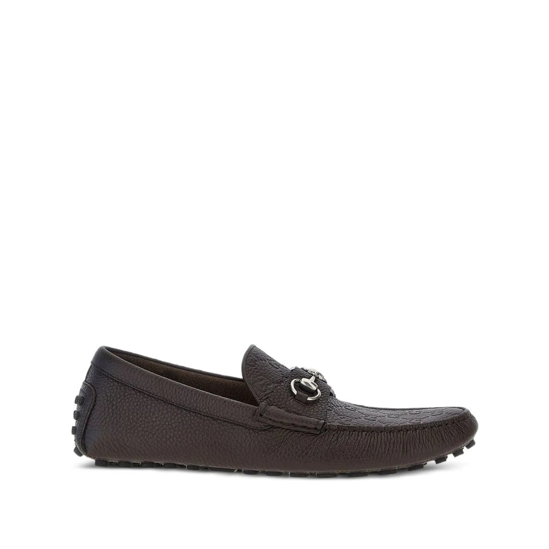 GUCCI EDGAR HORSEBIT-EMBELLISHED LEATHER LOAFERS BROWN