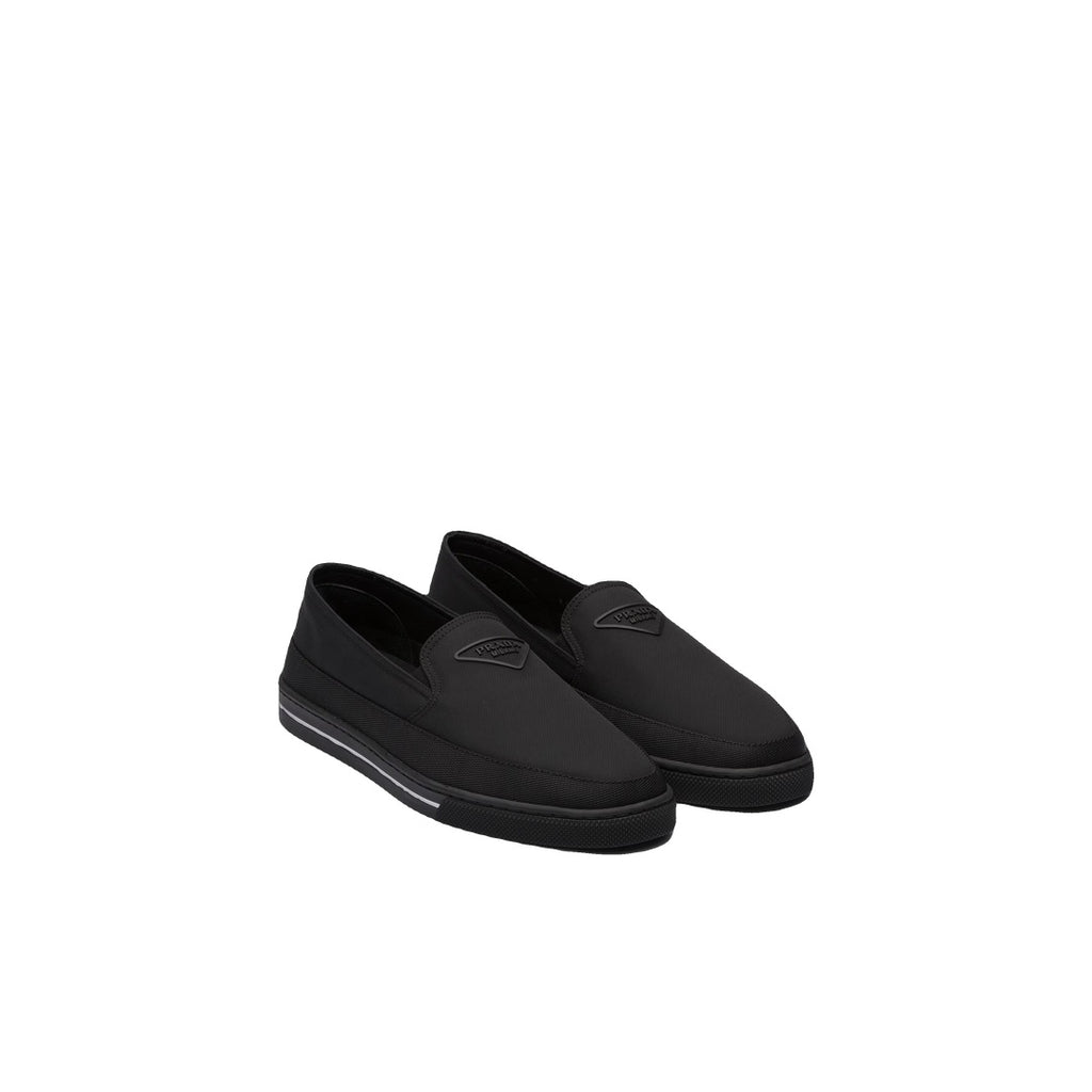 PRADA LOGO-DETAIL SLIP-ON SNEAKERS BLACK