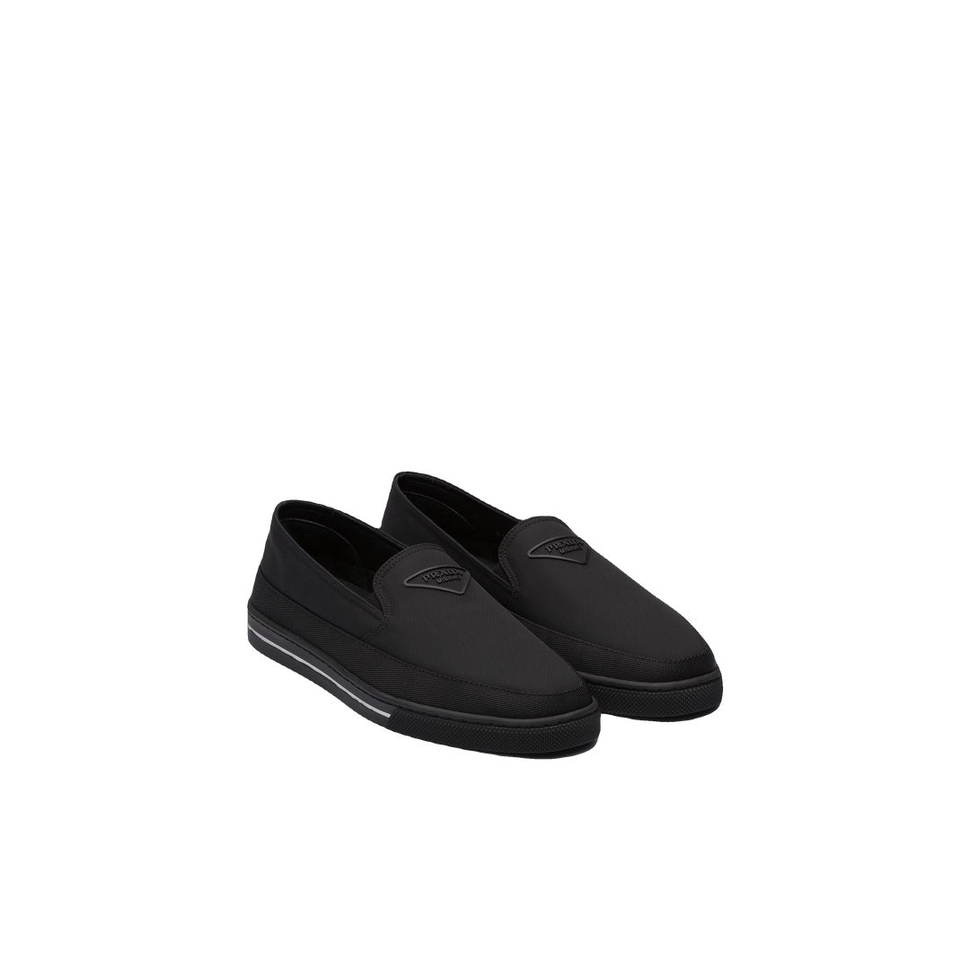PRADA LOGO-DETAIL SLIP-ON SNEAKERS BLACK