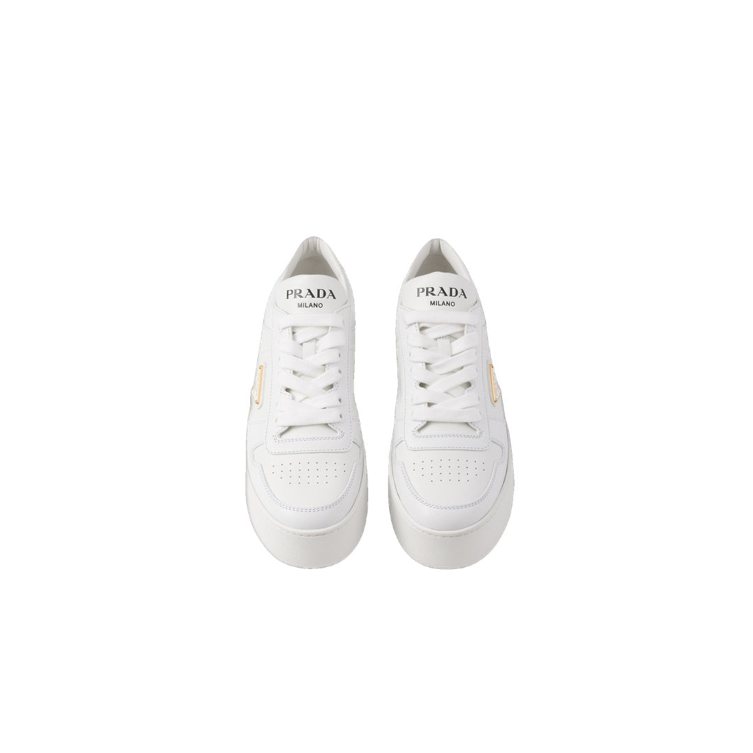 PRADA DRILL LOW-TOP CANVAS SNEAKERS WHITE