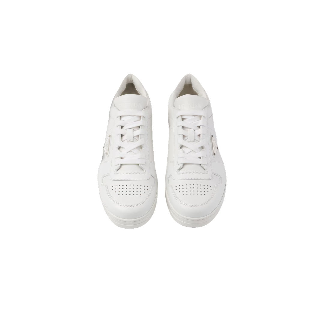 PRADA DRILL LOW-TOP CANVAS SNEAKERS WHITE