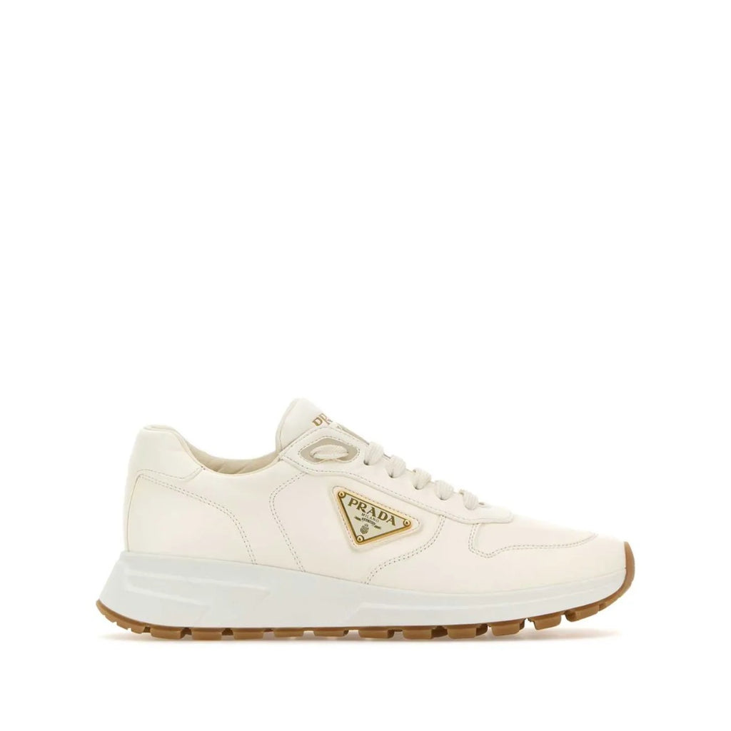 PRADA COURT LEATHER SNEAKERS NATURAL
