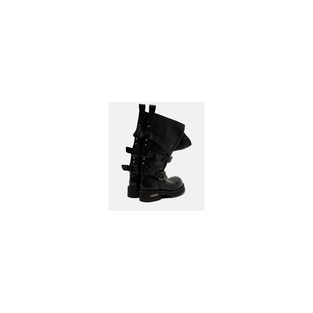 BALENCIAGA VENOM LEATHER BOOTS BLACK