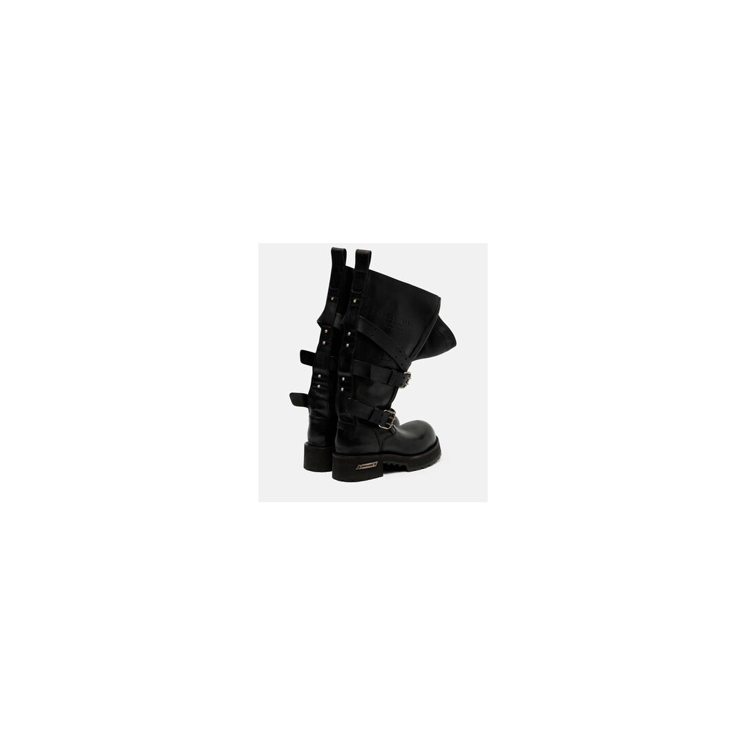 BALENCIAGA VENOM LEATHER BOOTS BLACK