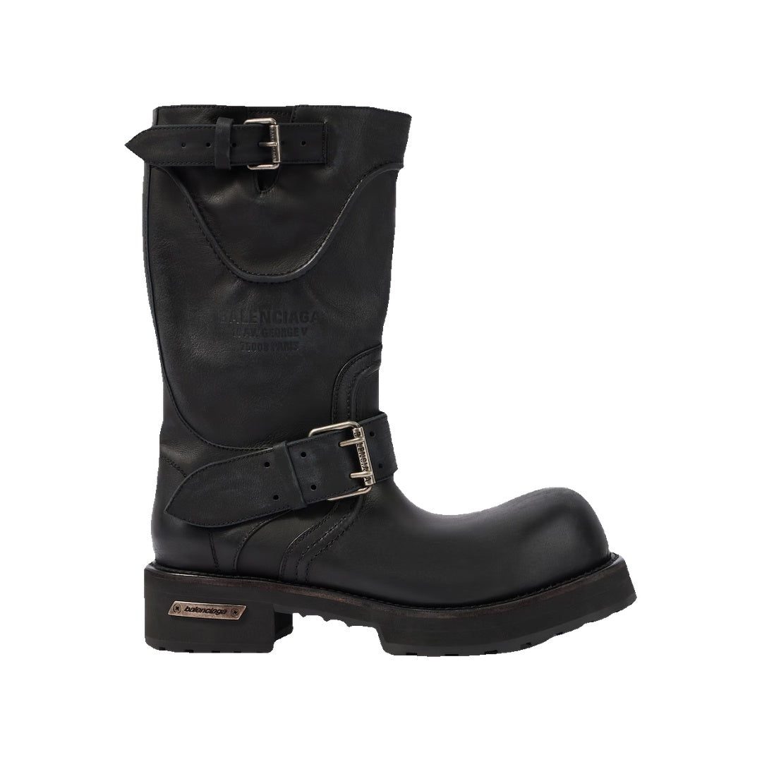 BALENCIAGA VENOM LEATHER BOOTS BLACK