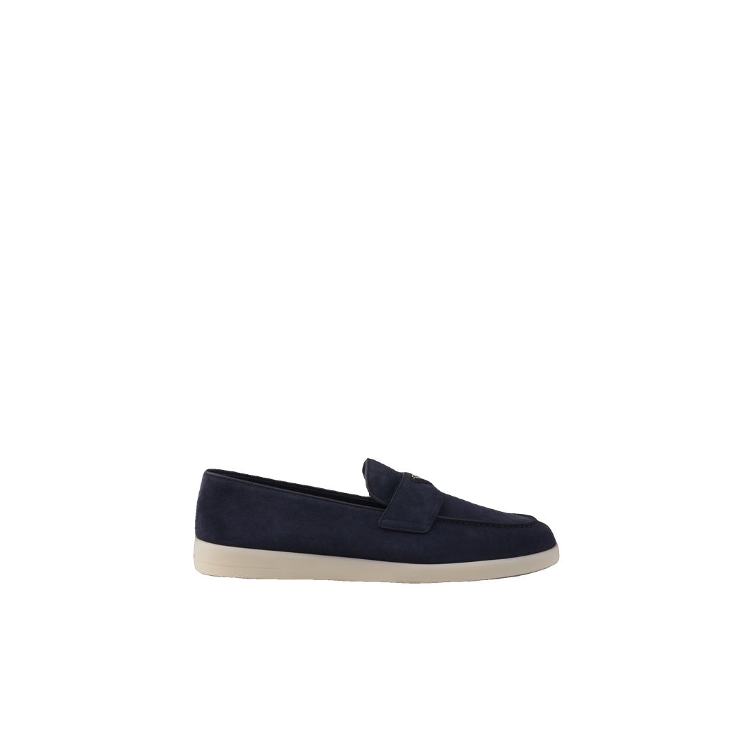 PRADA SUEDE BOAT LOAFERS BROWN