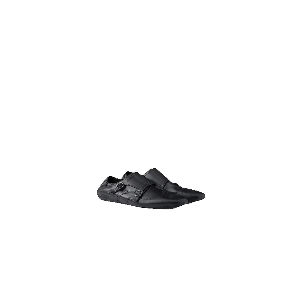 PRADA SHUFFLE MONK STRAP SHOES BLACK