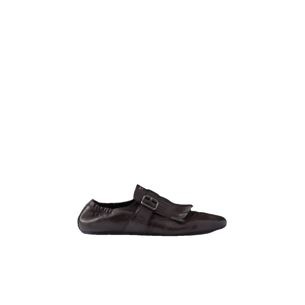 PRADA SHUFFLE MONK STRAP SHOES BLACK