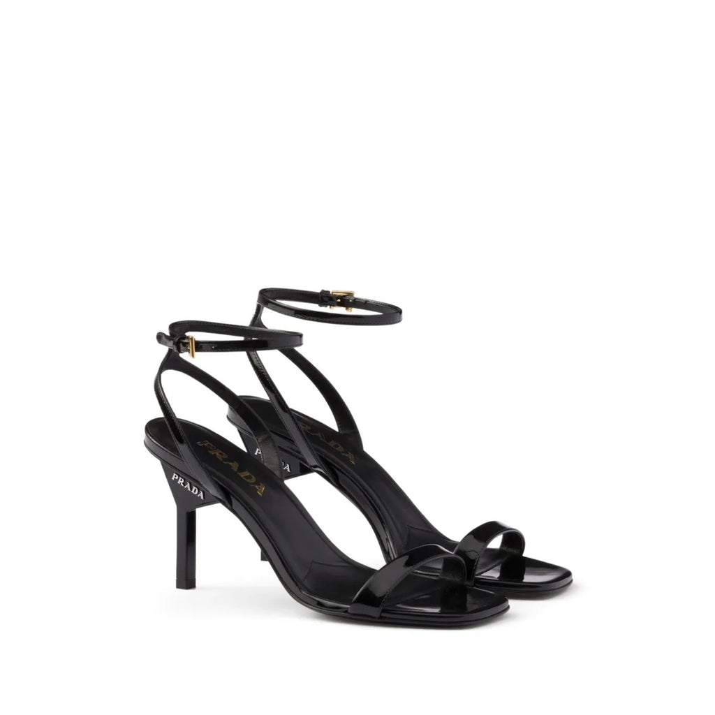 PRADA PATENT LEATHER SANDALS BLACK