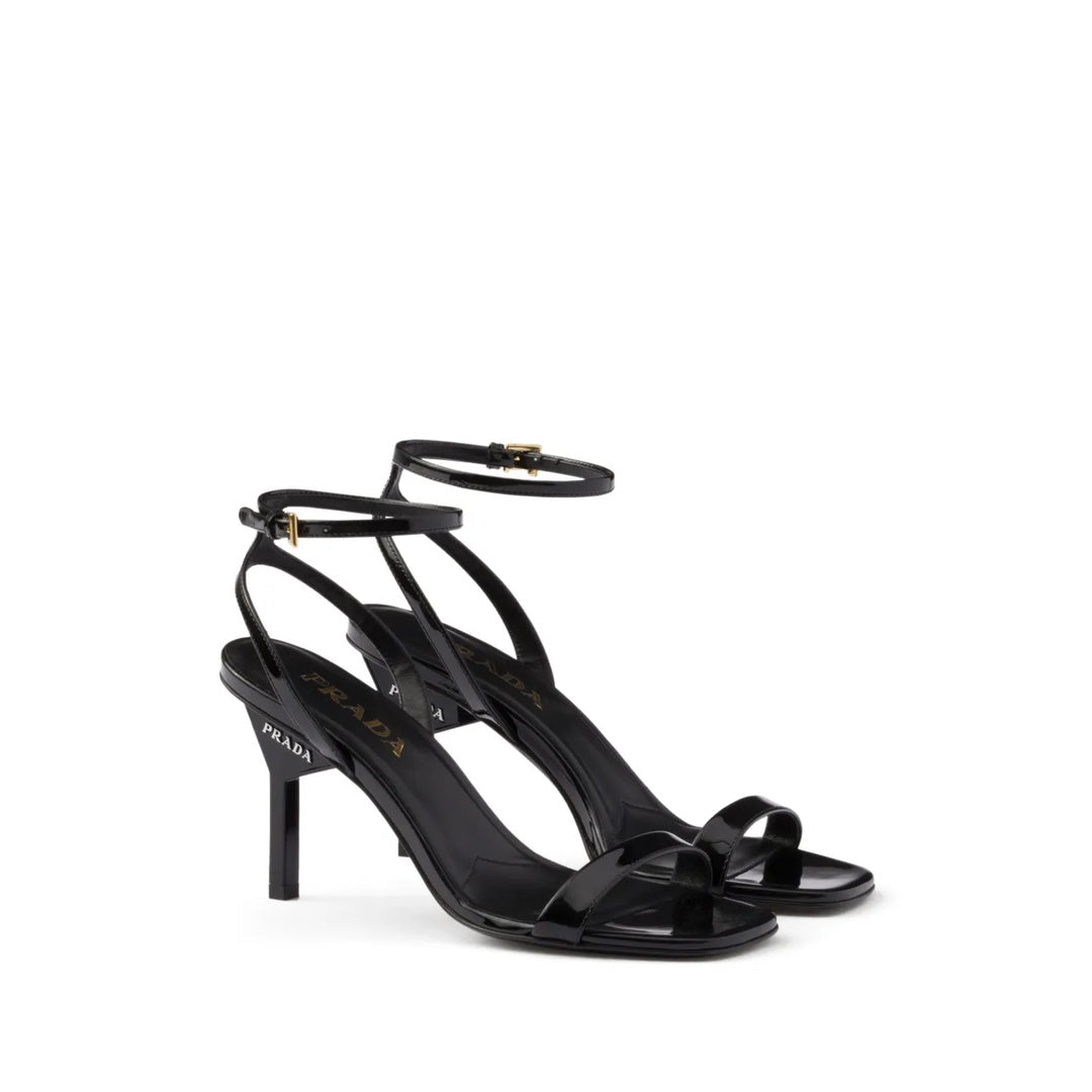 PRADA PATENT LEATHER SANDALS BLACK
