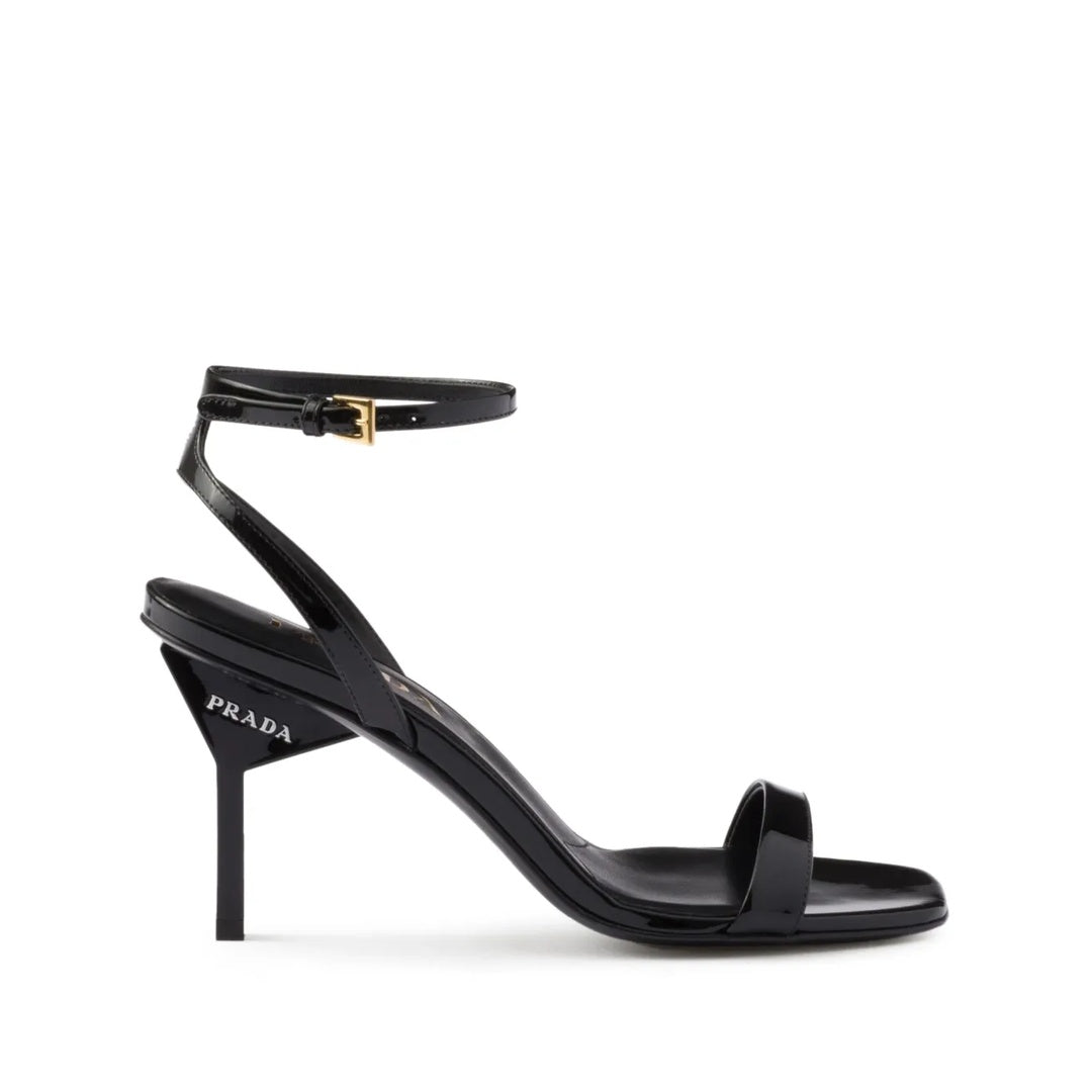 PRADA PATENT LEATHER SANDALS BLACK