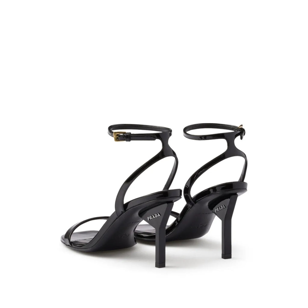PRADA PATENT LEATHER SANDALS BLACK