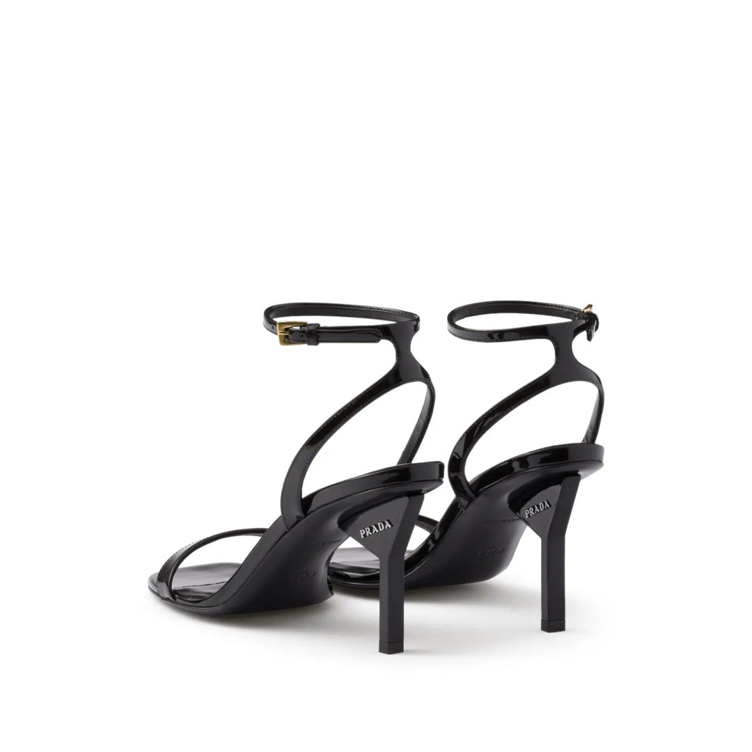 PRADA PATENT LEATHER SANDALS BLACK