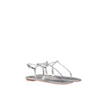 PRADA LEATHER METALLIC SANDALS METALLIC