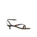 BOTTEGA VENETA LEATHER KITTEN HEEL SANDALS BLACK