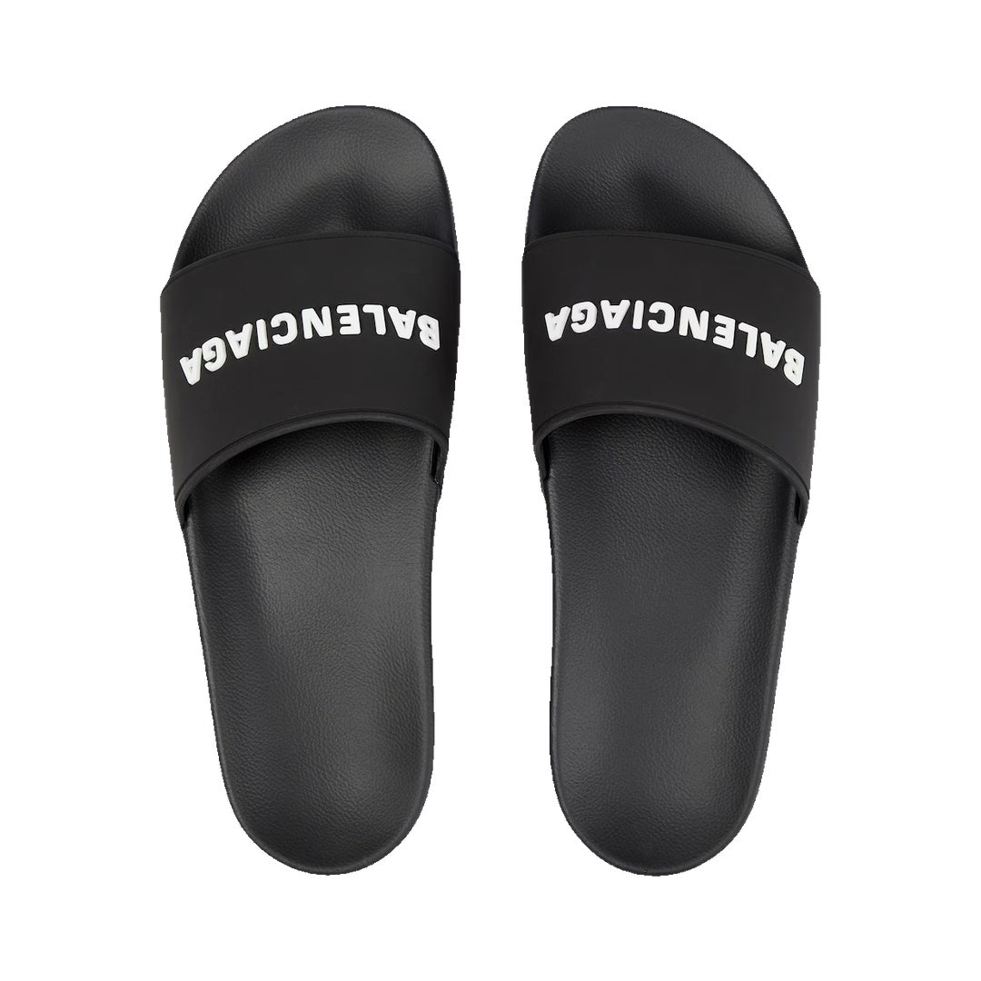 BALENCIAGA SPORTY POOL SLIDES BLACK