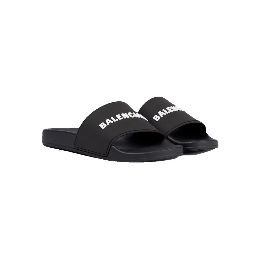 BALENCIAGA SPORTY POOL SLIDES BLACK
