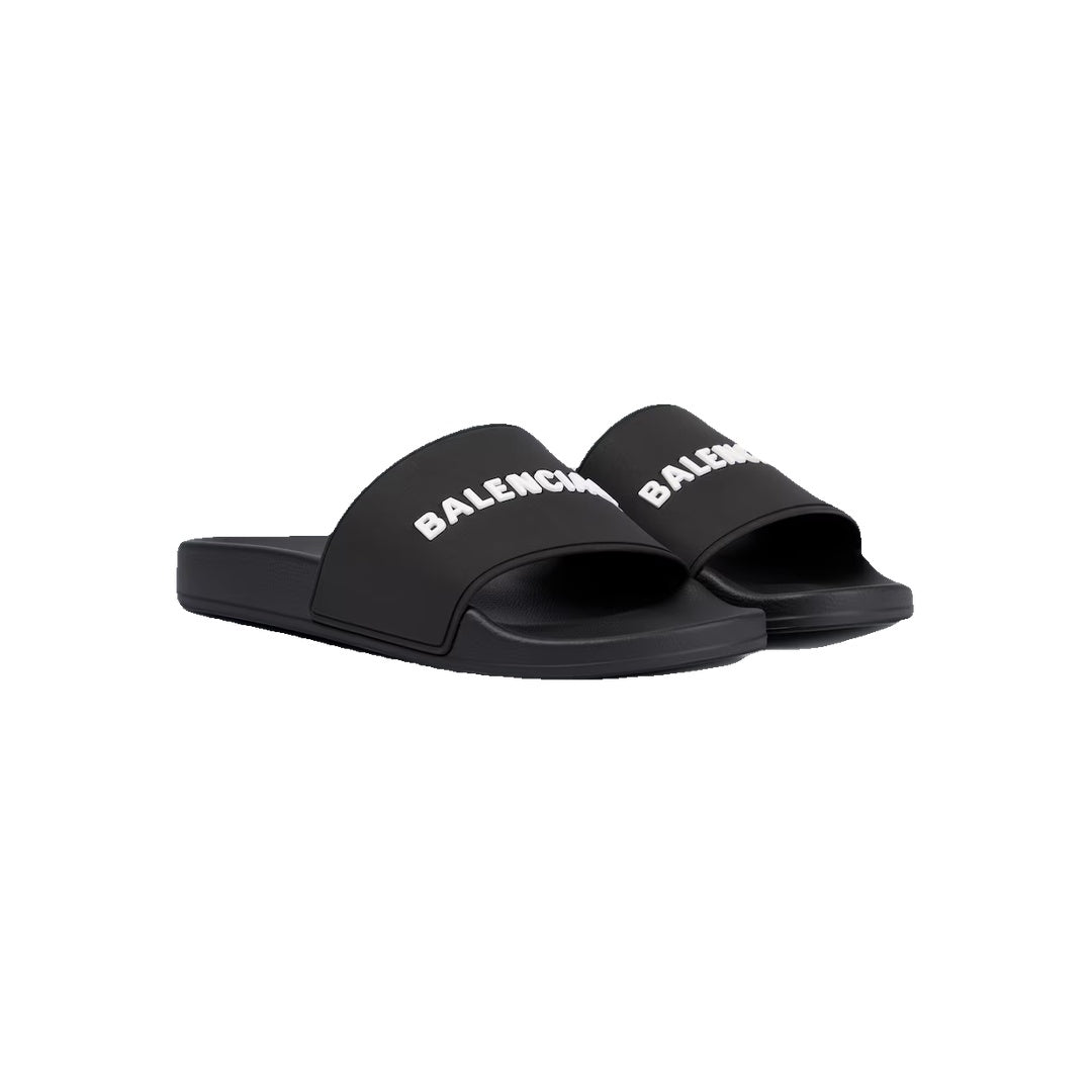 BALENCIAGA SPORTY POOL SLIDES BLACK