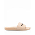 BALENCIAGA LOGO-EMBOSSED POOL SLIDES NATURAL