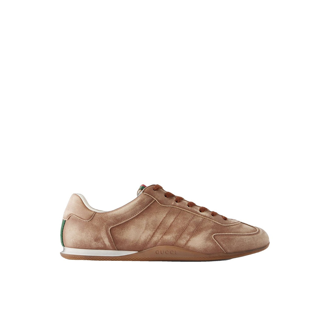 GUCCI ROCHELLE LEATHER SNEAKERS BROWN