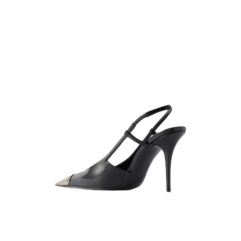 SAINT LAURENT 110MM JEANNE SLINGBACK PUMPS BLACK