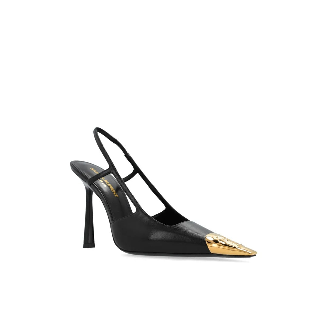 SAINT LAURENT 110MM JEANNE SLINGBACK PUMPS BLACK
