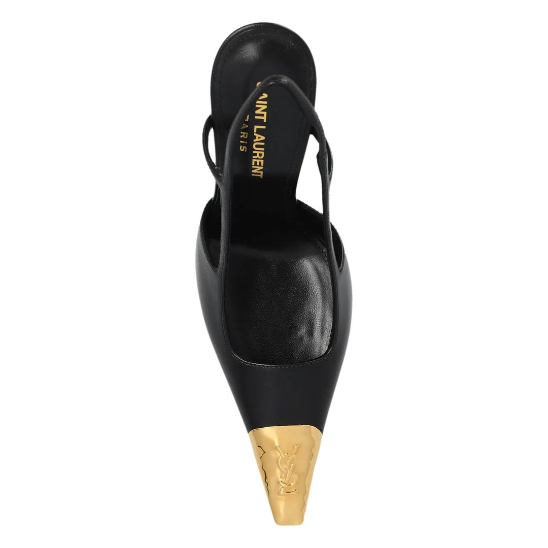 SAINT LAURENT 110MM JEANNE SLINGBACK PUMPS BLACK