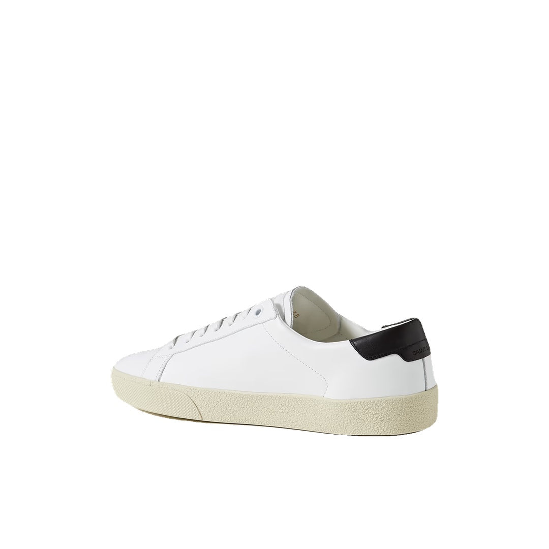SAINT LAURENT CLASSIC SL/ EMBROIDERED SNEAKERS WHITE