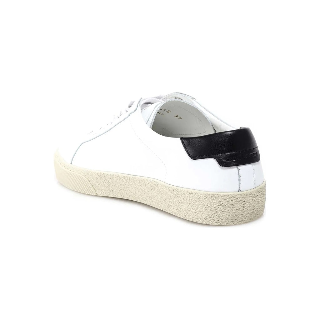 SAINT LAURENT CLASSIC SL/ EMBROIDERED SNEAKERS WHITE