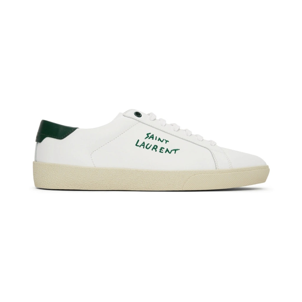 SAINT LAURENT CLASSIC SL/ EMBROIDERED SNEAKERS WHITE