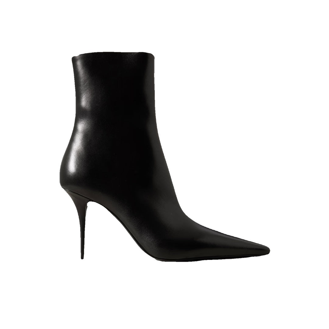 SAINT LAURENT 90MM ASHLEY POINTED-TOE ANKLE BOOTS BLACK