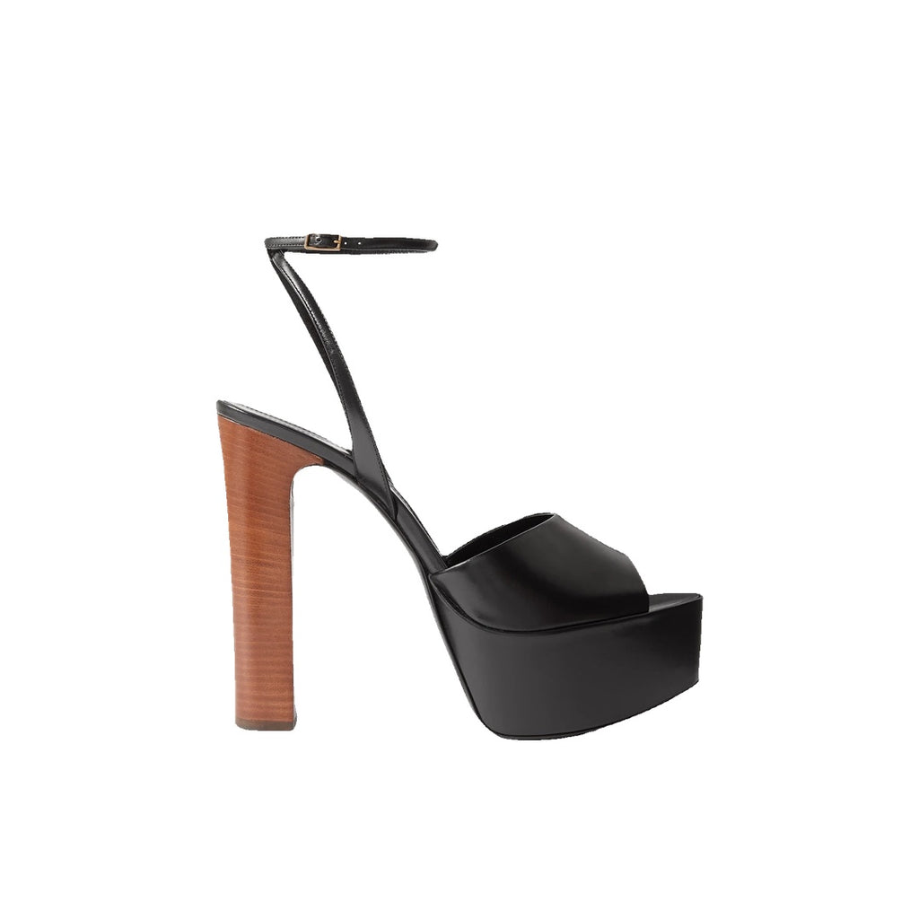SAINT LAURENT JUSTIFY POINTED SANDALS BLACK