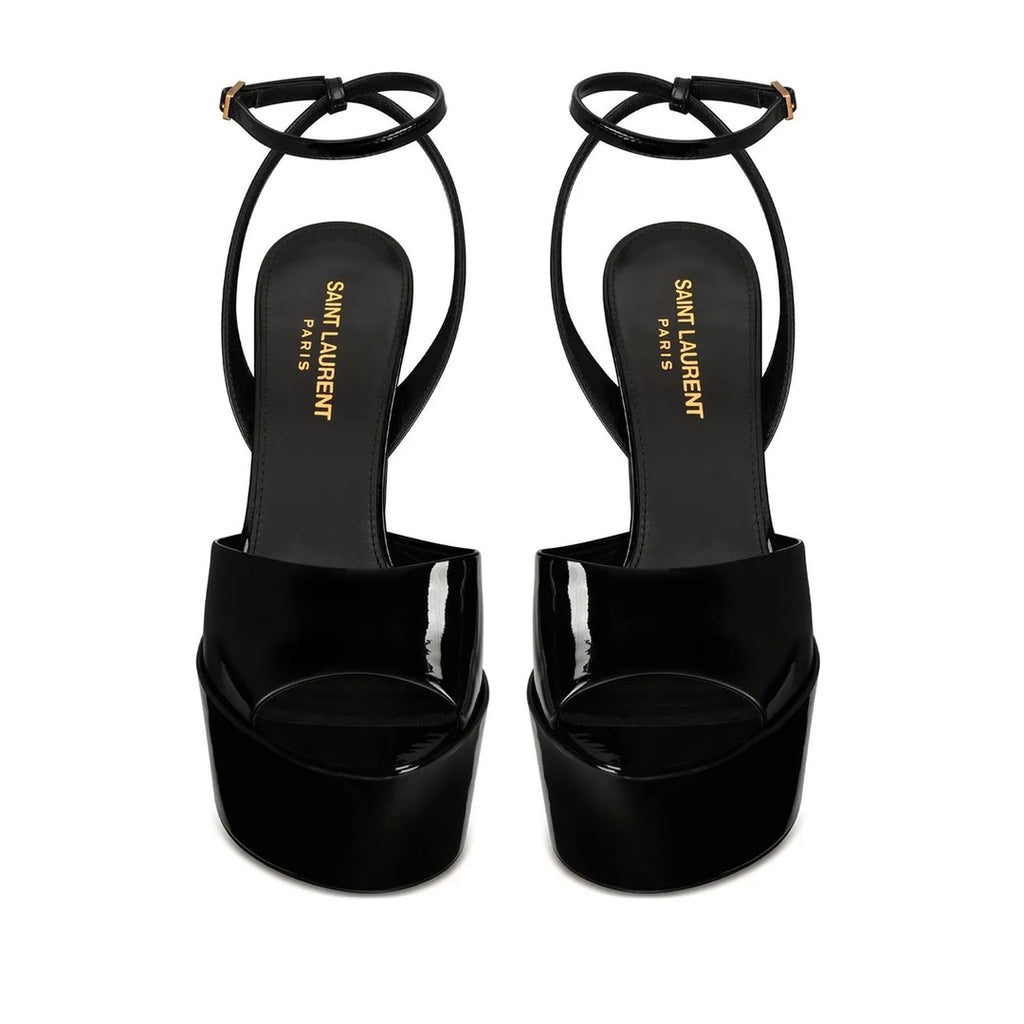 SAINT LAURENT JUSTIFY POINTED SANDALS BLACK