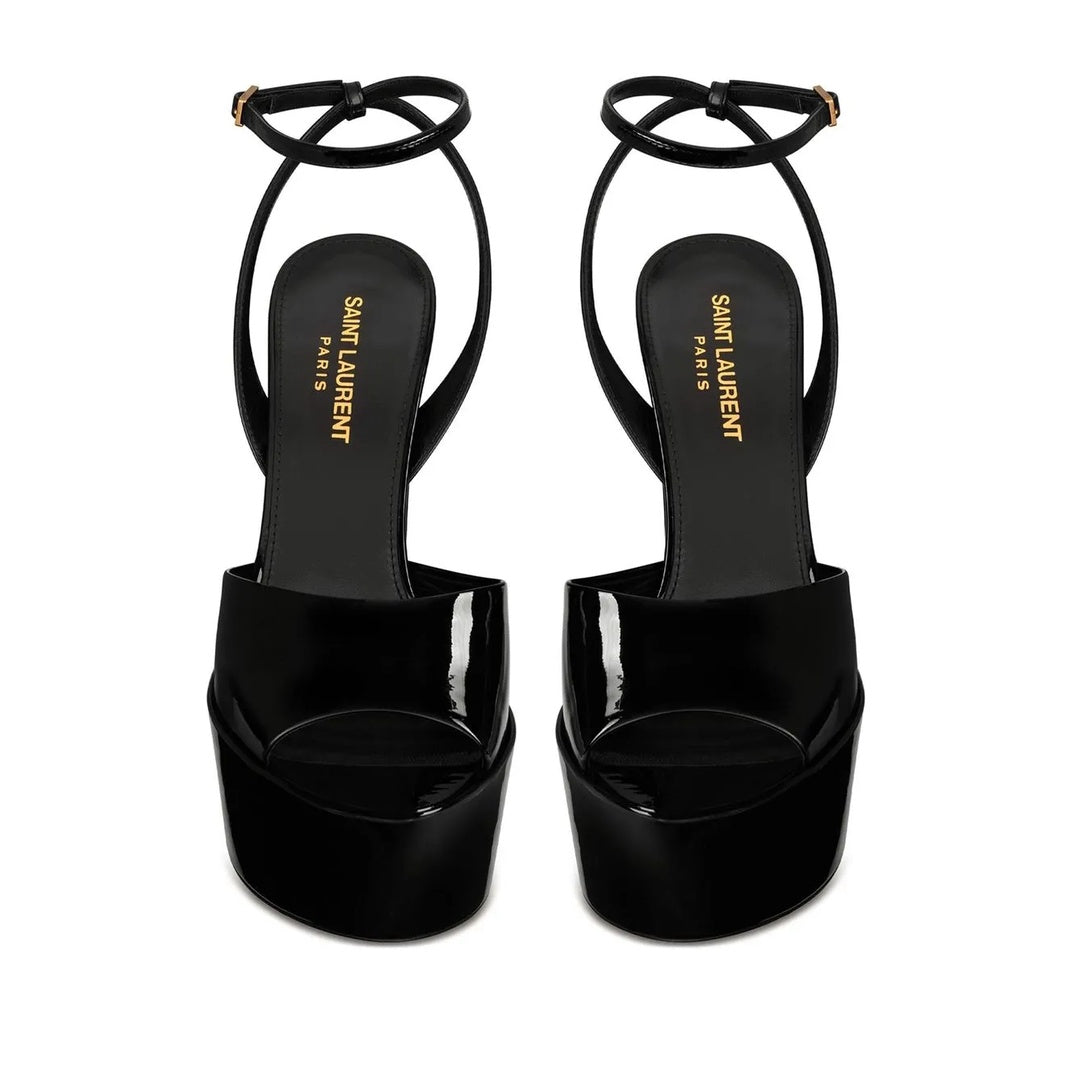 SAINT LAURENT JUSTIFY POINTED SANDALS BLACK