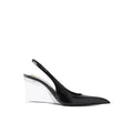 SAINT LAURENT SLINGBACK WEDGE PUMPS BLACK