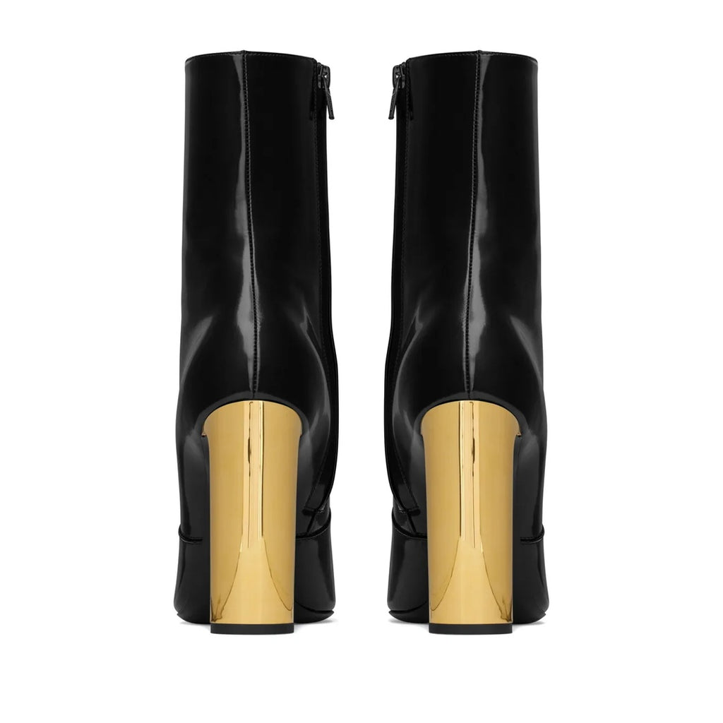 SAINT LAURENT AUTEUIL 100MM LEATHER BOOTS BLACK