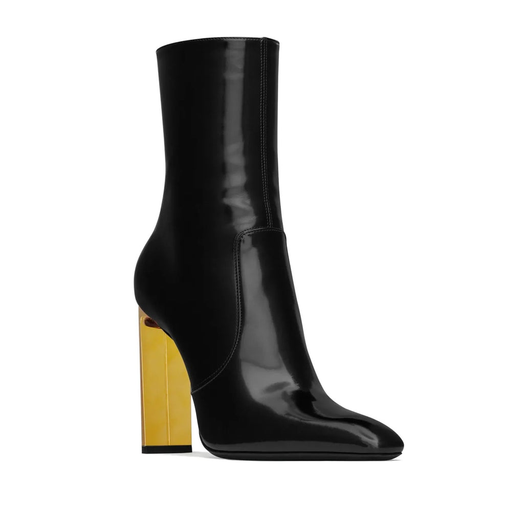 SAINT LAURENT AUTEUIL 100MM LEATHER BOOTS BLACK