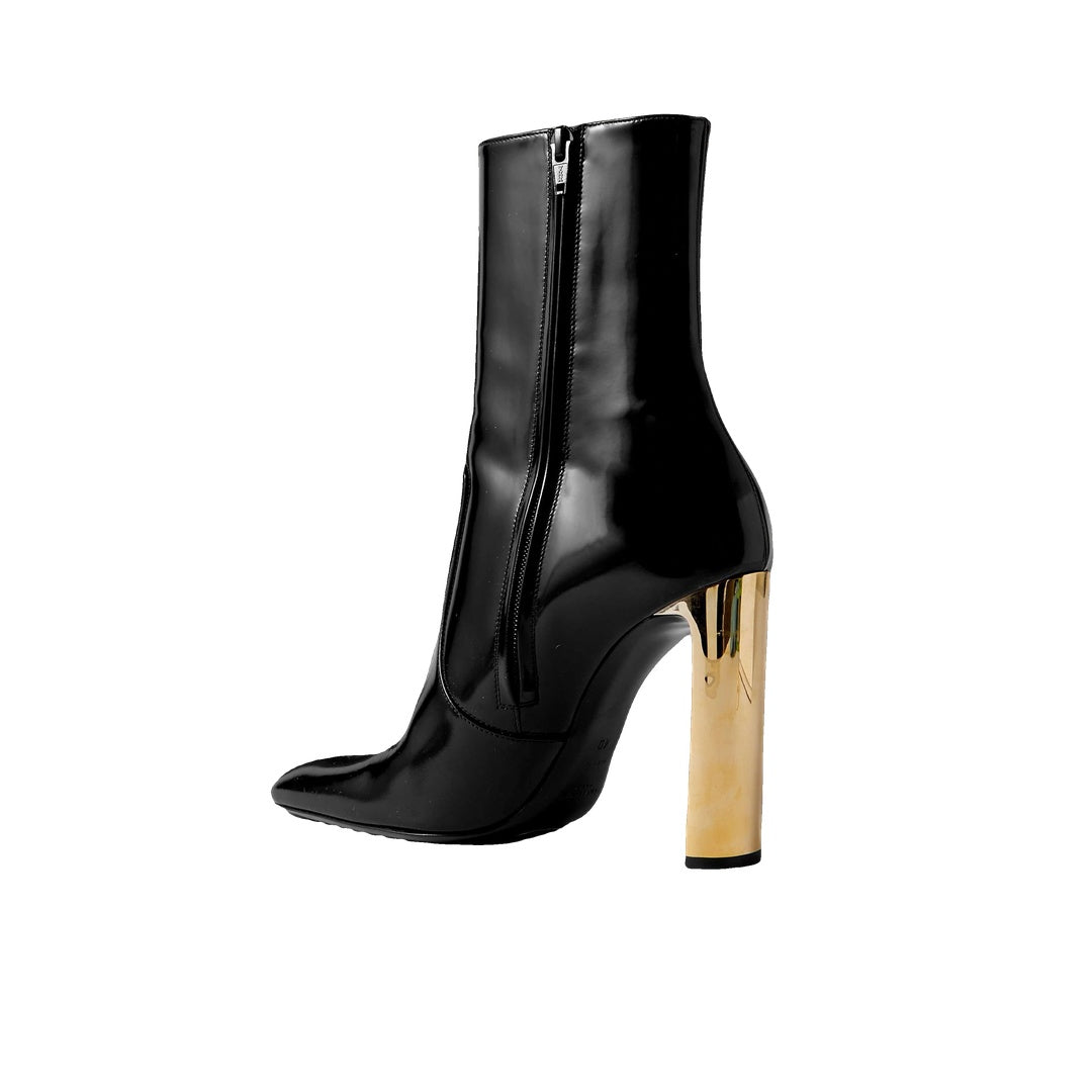 SAINT LAURENT AUTEUIL 100MM LEATHER BOOTS BLACK