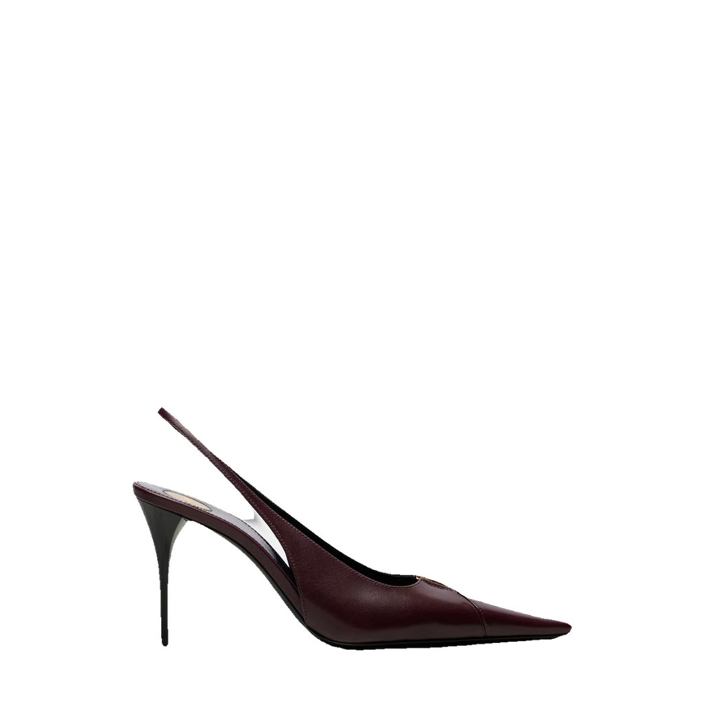 SAINT LAURENT BRETEUIL LEATHER PUMPS BURGUNDY