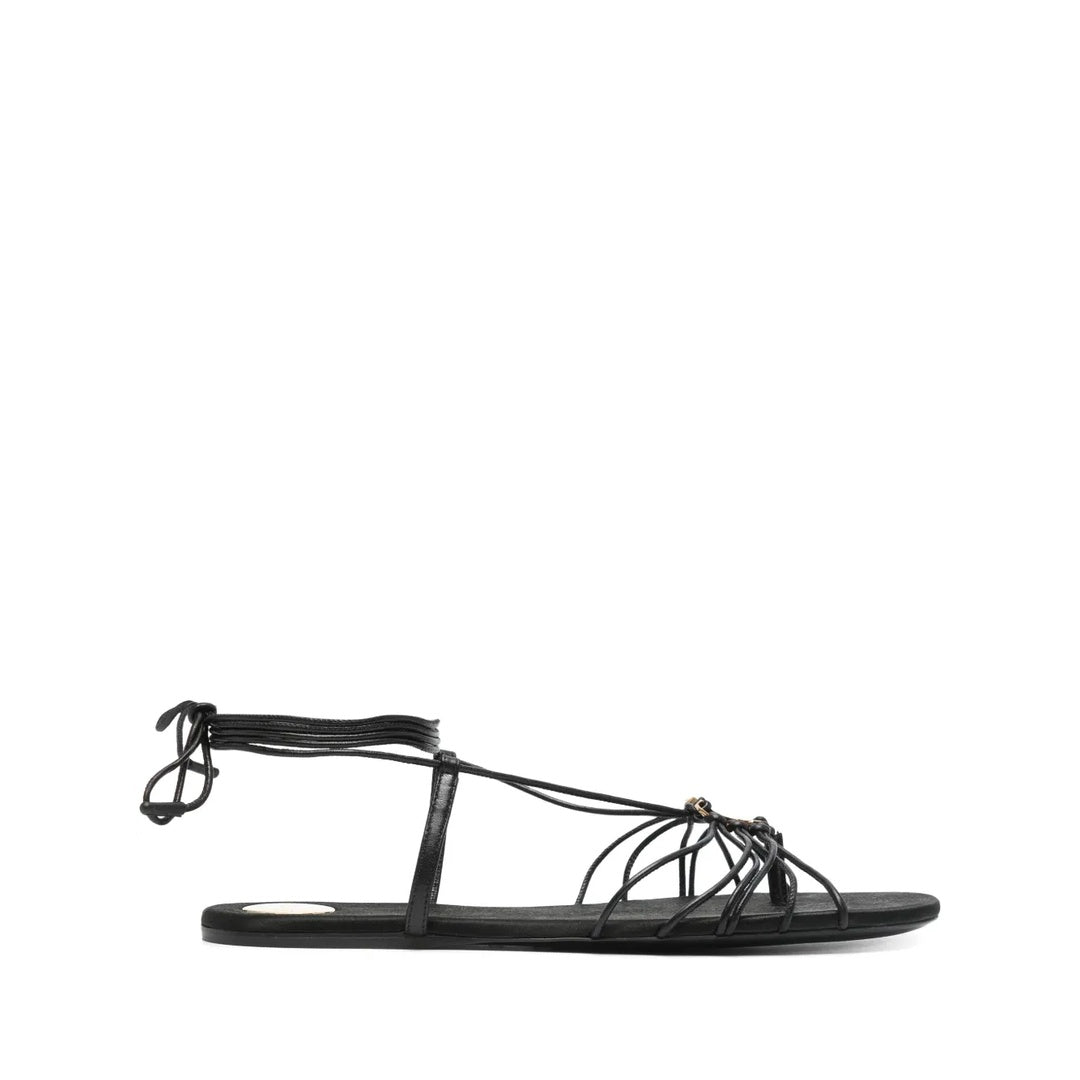 SAINT LAURENT BABYLONE STRAPPY SANDALS BLACK
