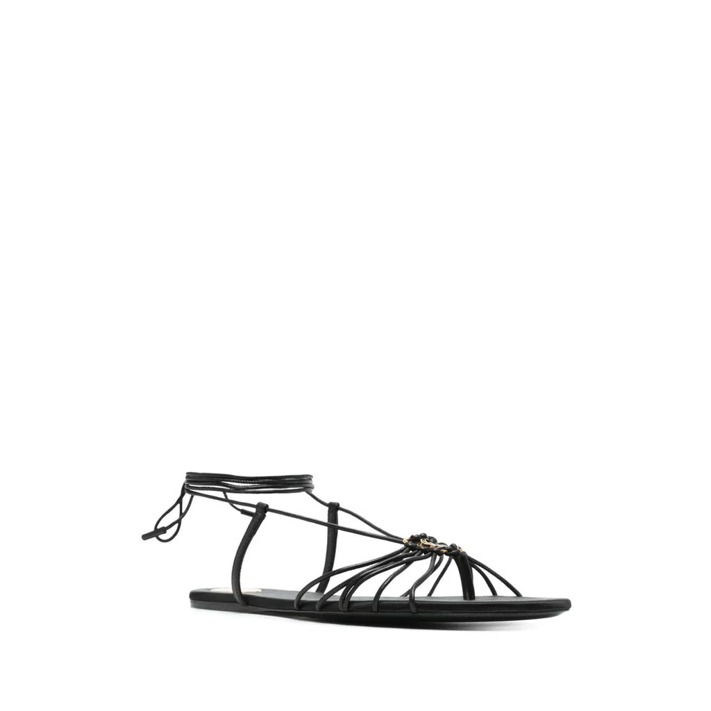 SAINT LAURENT BABYLONE STRAPPY SANDALS BLACK
