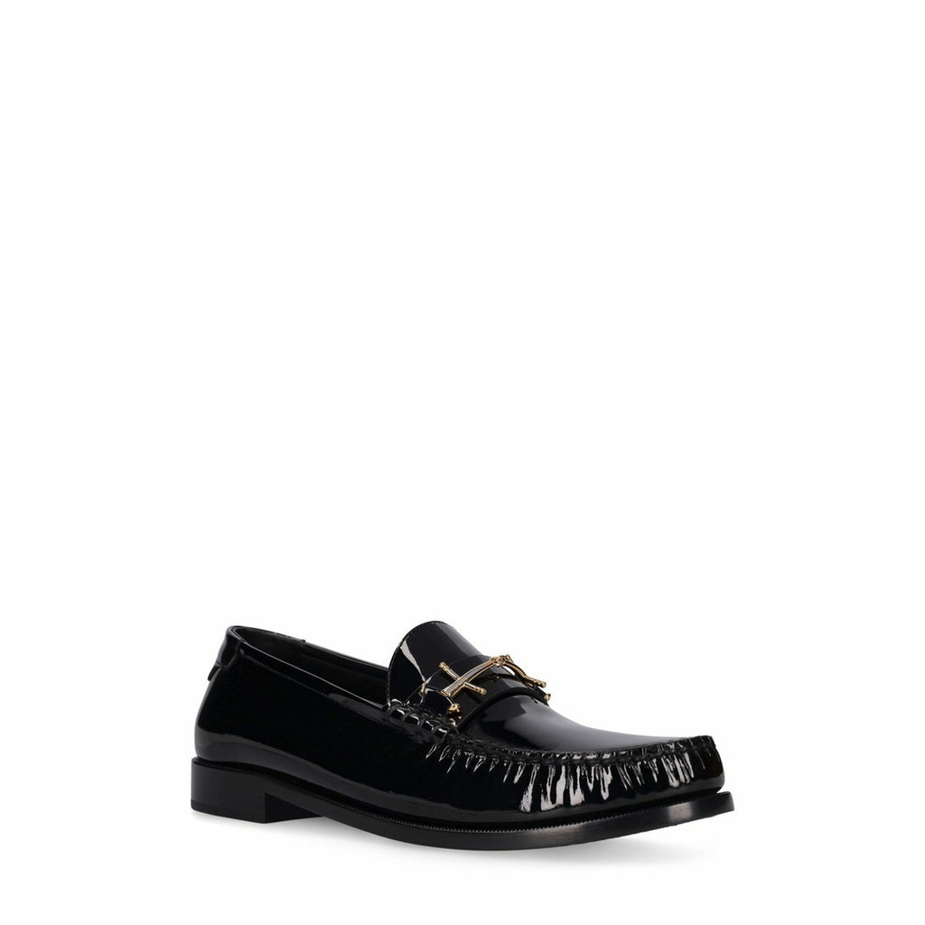 SAINT LAURENT LE LOAFER MONOGRAM TASSEL LOAFERS BLACK